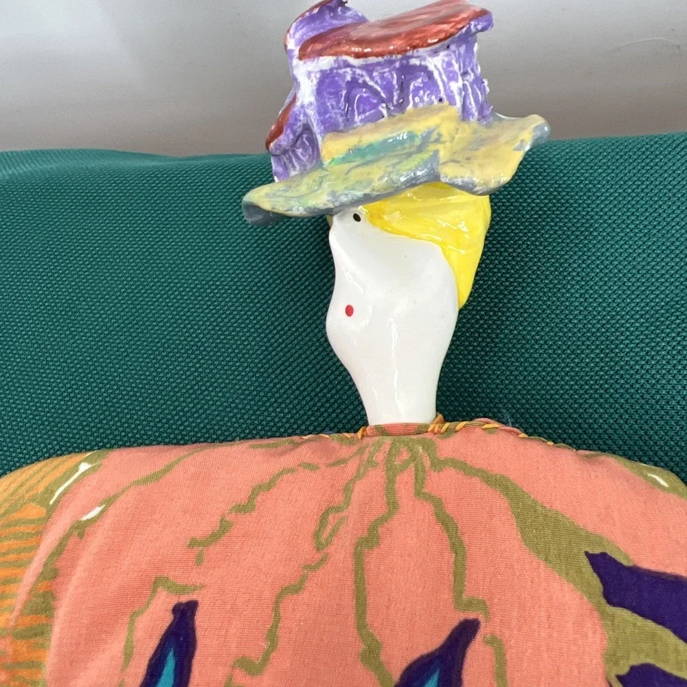 Vintage 1992 Poupee Millet Artist Art Doll Hat Is‎ A House Signed Bean Bag 8